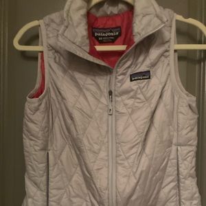 Patagonia Light Gray Diamond Stitch Puffer Vest XS